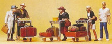 Load image into Gallery viewer, Preiser 10459 HO Scale Passengers -- Travellers w/Luggage Carts