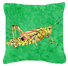 Load image into Gallery viewer, Grasshopper on Green   Canvas Throw Pillow - 14x14 Decorative Pillow – Art for Your Home &amp; Patio