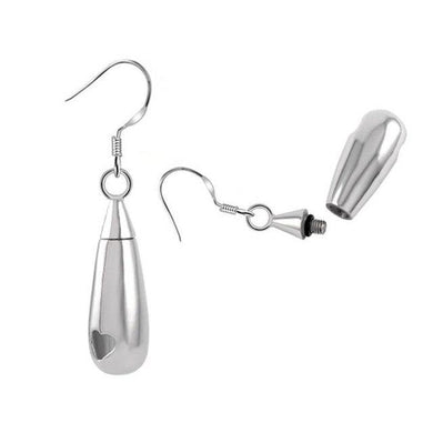 Silver Teardrop Cremation Urn Earrings