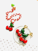 Load image into Gallery viewer, Retro Cherry Beaded Necklace by Rosie Rose Parker
