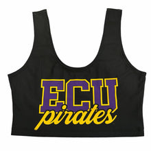 Load image into Gallery viewer, ECU Pirates Black Crop Tank Top
