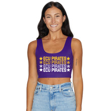 Load image into Gallery viewer, ECU Pirates Purple Crop Tank Top