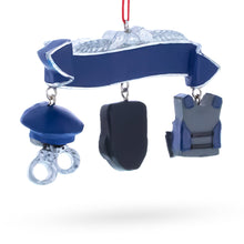 Load image into Gallery viewer, Serve Honor &amp; Protect Police Badge and Gear Resin Christmas Ornament