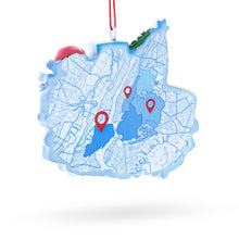 Load image into Gallery viewer, New York Taxi with Santa and Christmas Tree Resin Christmas Ornament