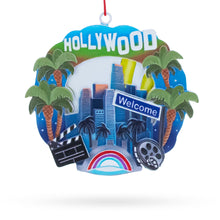 Load image into Gallery viewer, Palm Trees and Film Reel Los Angeles, California Resin Christmas Ornament