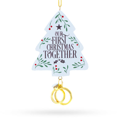 Our First Christmas Together Tree with Wedding Rings Resin Christmas Ornament