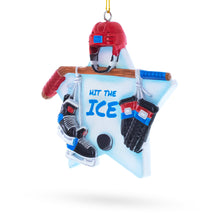 Load image into Gallery viewer, Hit the Ice Hockey Gear with Helmet and Stick Resin Christmas Ornament