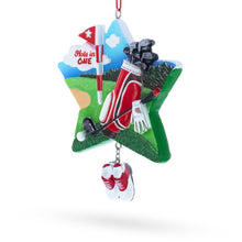 Load image into Gallery viewer, Hole in One Golf Bag with Flag and Shoes Resin Christmas Ornament