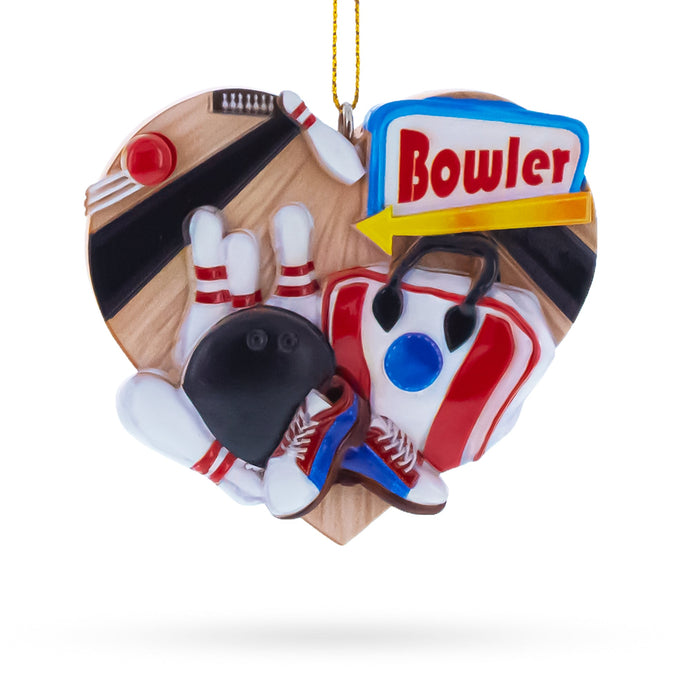Bowler Bowling Ball with Pins Resin Christmas Ornament
