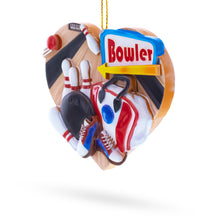 Load image into Gallery viewer, Bowler Bowling Ball with Pins Resin Christmas Ornament