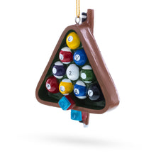 Load image into Gallery viewer, Billiards Pool Table Rack with Balls Resin Christmas Ornament