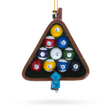 Load image into Gallery viewer, Billiards Pool Table Rack with Balls Resin Christmas Ornament