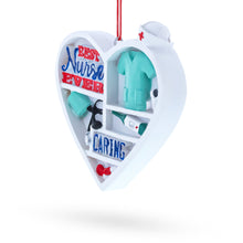 Load image into Gallery viewer, Best Nurse Ever Heart with Medical Tools Resin Christmas Ornament