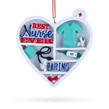 Load image into Gallery viewer, Best Nurse Ever Heart with Medical Tools Resin Christmas Ornament