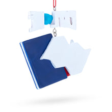 Load image into Gallery viewer, Passport with Airplane and Compass Resin Christmas Ornament