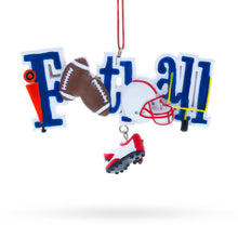 Load image into Gallery viewer, Football Helmet and Cleats Resin Christmas Ornament