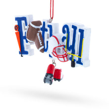 Load image into Gallery viewer, Football Helmet and Cleats Resin Christmas Ornament