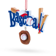 Load image into Gallery viewer, Baseball Glove and Bat Resin Christmas Ornament