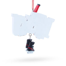 Load image into Gallery viewer, Hockey Word Art with Skates and Stick Resin Christmas Ornament