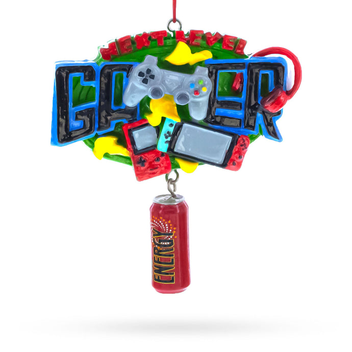 Next Level Gamer with Energy Drink Resin Christmas Ornament