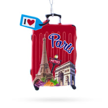 Load image into Gallery viewer, Paris Suitcase Travel Theme Resin Christmas Ornament