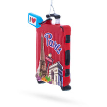 Load image into Gallery viewer, Paris Suitcase Travel Theme Resin Christmas Ornament
