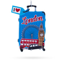 Load image into Gallery viewer, London Suitcase Travel Resin Christmas Ornament