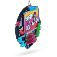 Load image into Gallery viewer, Born to Ride Cyclist Gear Resin Christmas Ornament