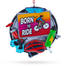 Load image into Gallery viewer, Born to Ride Cyclist Gear Resin Christmas Ornament