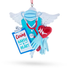 Load image into Gallery viewer, Nurse Doctor Caring Hands Heart Wings Resin Christmas Ornament