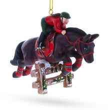 Load image into Gallery viewer, Equestrian Horse Jumper Rider Resin Christmas Ornament