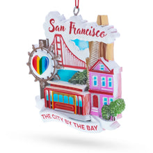 Load image into Gallery viewer, Golden Gate Bridge Cable Car San Francisco Resin Christmas Ornament