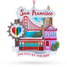 Load image into Gallery viewer, Golden Gate Bridge Cable Car San Francisco Resin Christmas Ornament