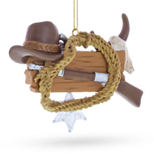 Load image into Gallery viewer, Western Cowboy Hat Sheriff Badge Resin Christmas Ornament