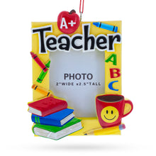 Load image into Gallery viewer, A+ Teacher Photo Frame Resin Christmas Ornament