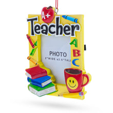 Load image into Gallery viewer, A+ Teacher Photo Frame Resin Christmas Ornament