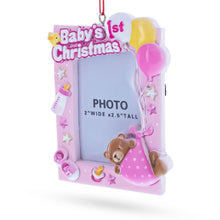 Load image into Gallery viewer, Baby Girl First Christmas Photo Frame Resin Christmas Ornament