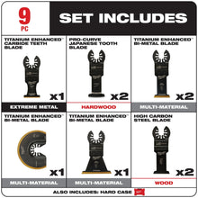 Load image into Gallery viewer, Milwaukee 49-10-9113 Milwaukee® OPEN-LOK™ 9PC MULTI-TOOL BLADE KIT