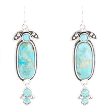 Load image into Gallery viewer, Emile Blue Turquoise Sterling Silver Dangle Earrings