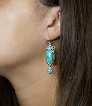 Load image into Gallery viewer, Emile Blue Turquoise Sterling Silver Dangle Earrings