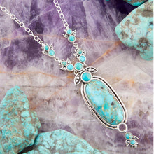 Load image into Gallery viewer, Emile Sterling Silver and Blue Turquoise Pendant Necklace