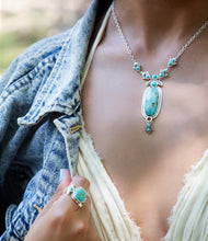 Load image into Gallery viewer, Emile Sterling Silver and Blue Turquoise Pendant Necklace