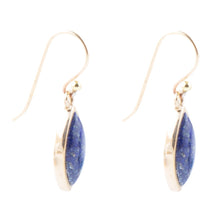 Load image into Gallery viewer, Blue Lapis Golden Drop Earrings