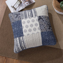 Load image into Gallery viewer, DaDa Bedding Patchwork Denim Blue Elegance Bohemian Euro Sham - 26” x 26&quot; - 1PC (JHW660)