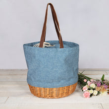 Load image into Gallery viewer, Coronado Canvas and Willow Basket Tote