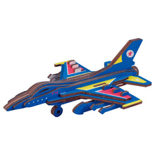 Load image into Gallery viewer, F-16 Fighter Plane Model Kit - Wooden Laser-Cut 3D Puzzle (23 Pcs)