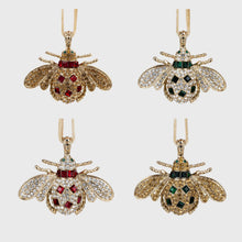 Load image into Gallery viewer, Classic bee hanging ornament boxed set, red and green