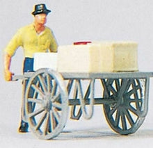 Load image into Gallery viewer, Preiser 28036 HO Scale Individual Figure - Pedestrians -- Man With Cart