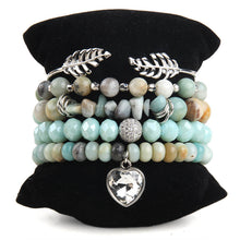 Load image into Gallery viewer, Amazonite Angel Protection 5-piece Bracelet Set