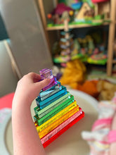 Load image into Gallery viewer, **Pre-order (Ships in 2-3 Weeks)**10-Piece Crystal Clear Pyramid Lucite Blocks – High Transparency Acrylic Stair Blocks